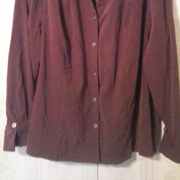 FASHION BUG MAROON SOFT VELVET LONG SLEEVE SHIRT - Picture 2 of 6